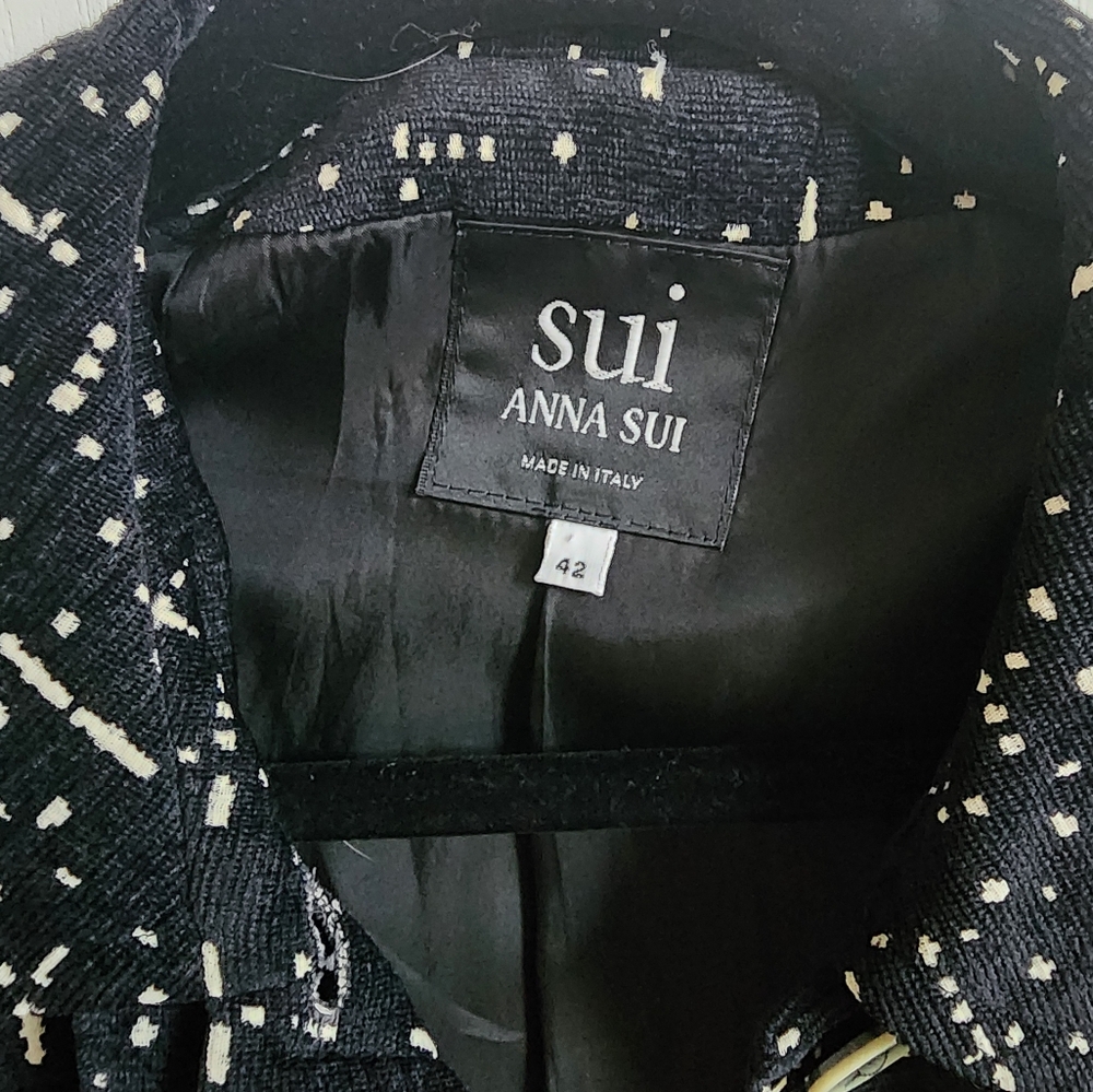 Anna Sui Soft Velour Balzer Black size 42